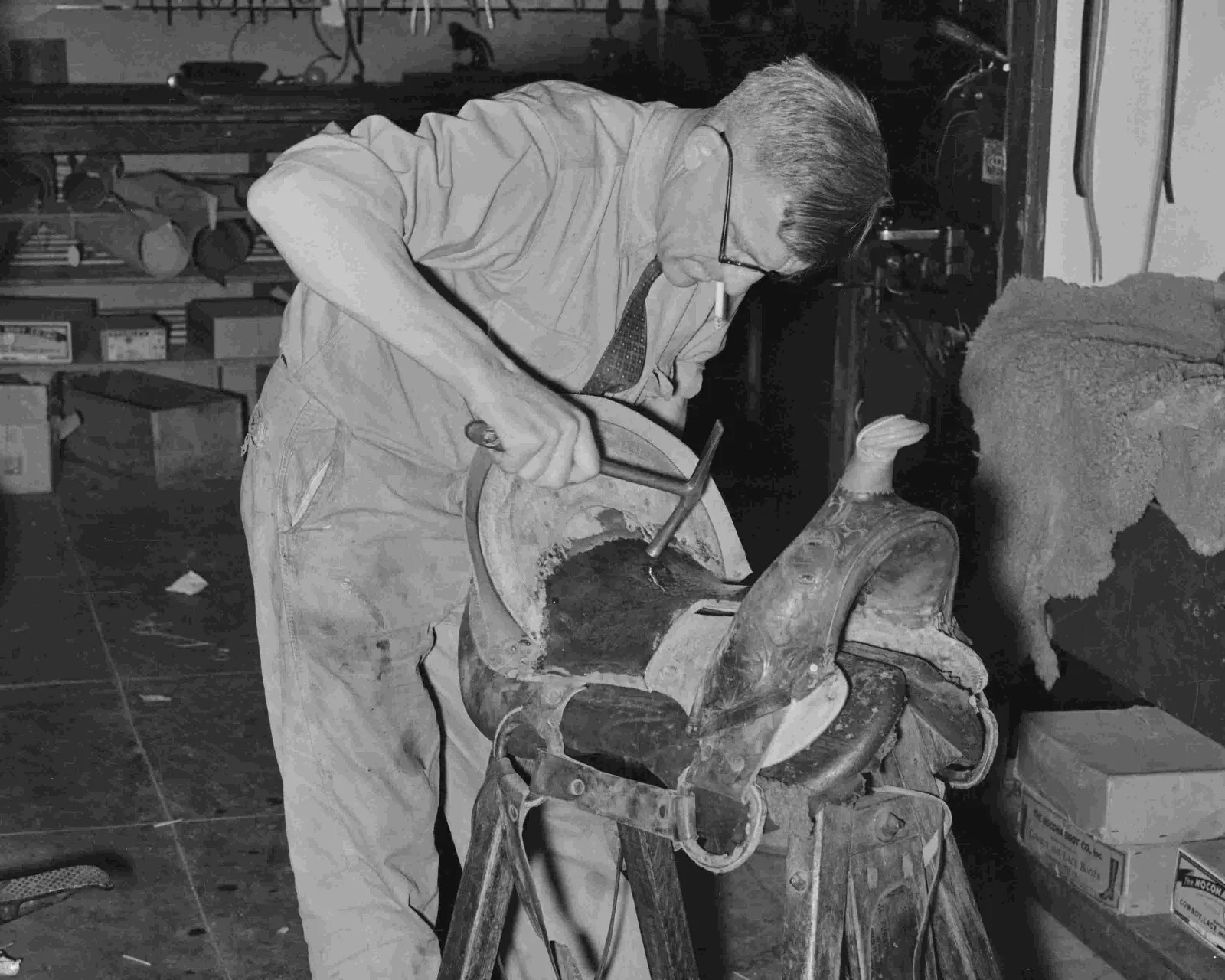 Saddle Repair in Alpine in 1935